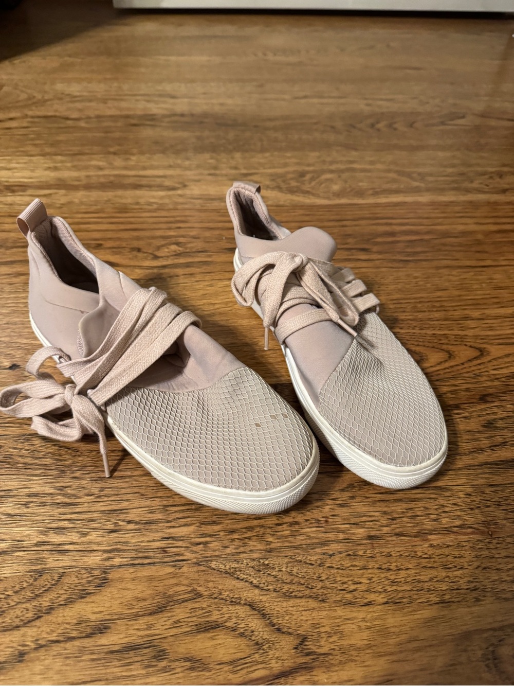 Steve Madden Blush Pink Slip-On Lace-Up Sneakers